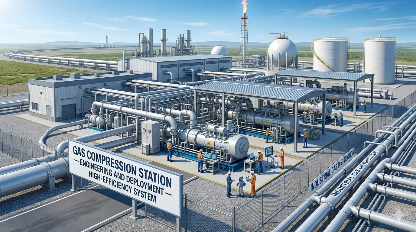 High-Efficiency Gas Compression Station